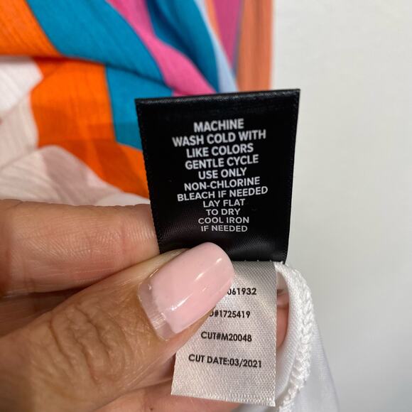 Torrid Multicolor Striped Gauze Midi Strapless Dress Sz 2 - Picture 8 of 14